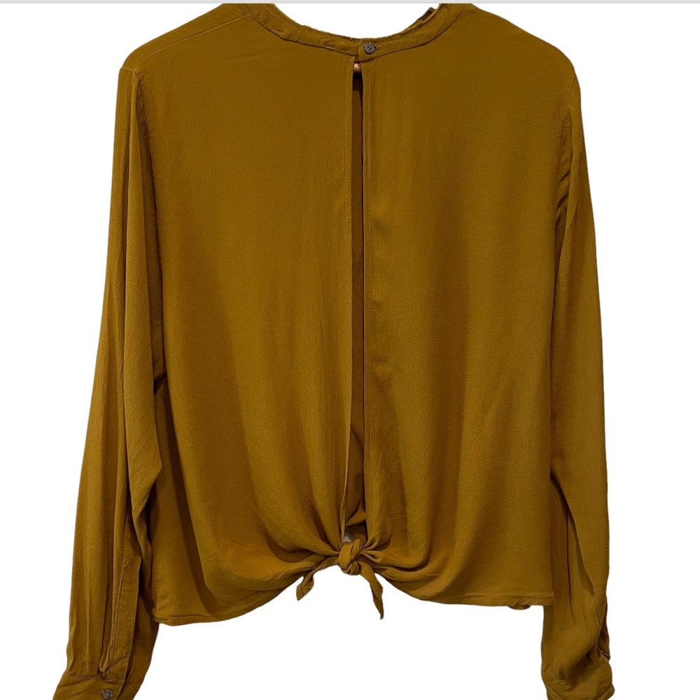 Olivaceous Tie Back Blouse Top - Picture 4 of 11